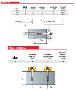 Nylon Hammer Wall Plug With Collar Window Door Frame Concrete Brick - Size 6x80mm - Pack of 100