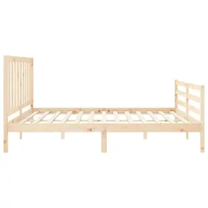 Berkfield Bed Frame with Headboard 200x200 cm Solid Wood