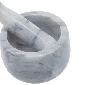 Maison by Premier Salerno Grey Marble Straight Mortar And Pestle