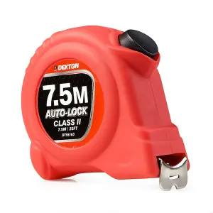 Dekton Hi Vis Red Soft Grip Autolock Tape Measure