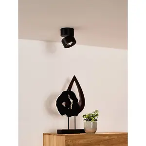 Lucide Yumiko Modern Surface Mounted Ceiling Spotlight 7,8cm - LED Dim. - 1x8W 2700K - Black