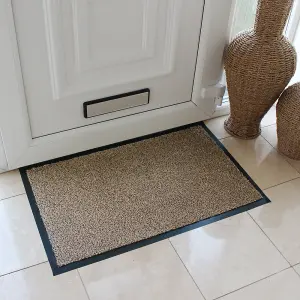 JVL Admiral Machine Washable Micorfibre Barrier Doormat 50x80cm Stone