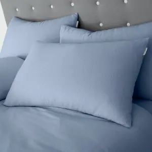 Catherine Lansfield Brushed Cotton Standard Pillowcase Pair Lansfield Blue