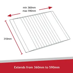 SPARES2GO Universal Adjustable Extendable Oven Cooker Grill Shelf With Locking Nut Design (360mm - 590mm) x 2 Shelves