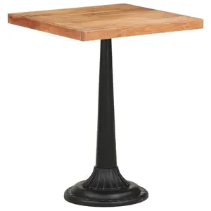 Akridge Solid Wood Top Metal Base Dining Table