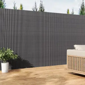 150cm W x 500cm L Sun-blocked Privacy Fence Screen Panels Dark Grey