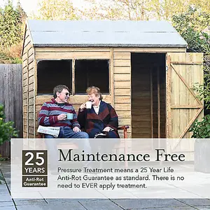 4LIFE Pent Shed 8x6 - 2 Windows - Double Door