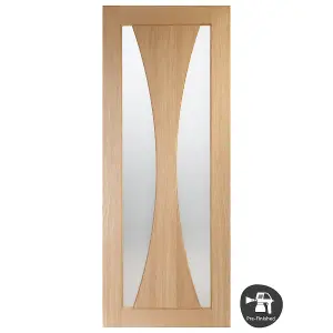 Internal Verona Oak Clear Glass Pre-Finished Door 1981 x 838 x 35mm (33")