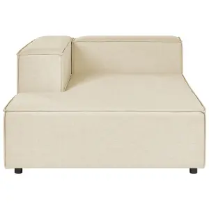 Corner Sofa with Ottoman APRICA Beige 2 Seater Right Hand