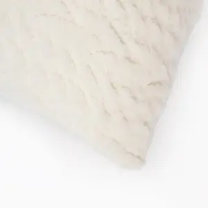 Cable Knit Cushion Covers Sherpa Pillow Cases 2 Pack, 45 x 45cm - Cream