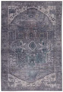 Traditional Persian Bordered Abstract Floral Easy to clean Rug for Dining Room Bed Room and Living Room-160cm X 230cm