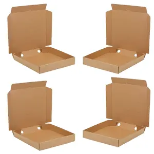 50 x 14" Pizza Boxes Plain Brown Postal Box Takeaway Style Boxes