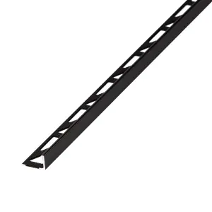 Diall Anthracite 8mm Straight Aluminium Tile trim, (W)17.4mm