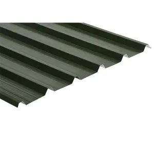 PACK OF 5 (Total 5 Units) - 0.7mm PVC Plastisol Coated Metal Roof Sheet 32mm (H) x 1000mm (W) x 4200mm Length - JUNIPER GREEN