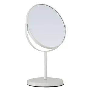 Metal Flat Mirror White / 29cm H x 18cm W