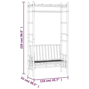 Berkfield Garden Bench with Pergola 116 cm Bamboo