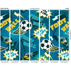 Origin Murals Graphic Pixel Footballs Teal Paste the Wall Mural 350cm wide x 280m high