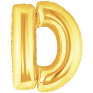 Oaktree Megaloon 40 Inch Gold Letter Balloons Gold (D)