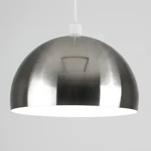 ValueLights Modern Brushed Chrome Metal Dome Ceiling Pendant Light Shade