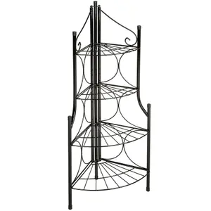 Plant Stand - 4 levels, corner staircase design, 30 x 30 x 106 cm - black