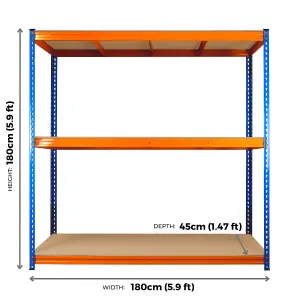 6 Bays of 3 Tier ULTRA HEAVY DUTY Storage Racking 1800h x 1800w x 450d mm 350kg