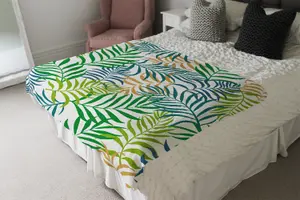 Green Tropical Palm Leaves (Blanket) / Default Title