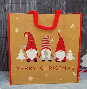 4 x Reusable Christmas Tote Gift Bag Cute Gonk Shopping Bag Woven Bag For Life 45cm