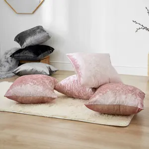 Luxury Crushed Velvet Set of 4 Filled Cushions and Covers