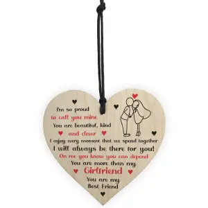 Gift For Girlfriend Anniversary Valentines Day Gift For Her Wooden Heart Keepsake