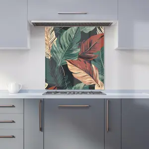 Autumn Colour Leaves Premium Glass Kitchen Splashback W600mm x H650mm