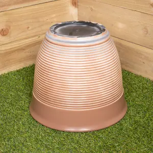 32cm Glazed Ceramic Effect Plastic Garden Patio Plant Pot