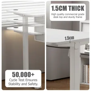 MCC Direct Height Adjustable Electric Desk Standing/Sitting Computer Desk with USB A Charger Port 120cm White