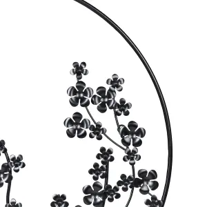 Wall Decor STRONTIUM Metal Floral Black