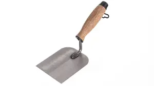 Toolty Margin Plastering Trowel with Wooden Handle 100mm Grinded Carbon Steel for Brickwork and Plastering Rendering DIY