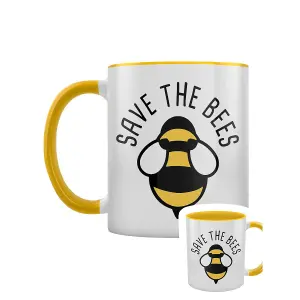 Grindstore Save The Bees Two Tone Mug Gold/White (One Size)