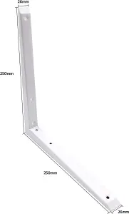 EAI Strong Shelf Bracket Mitre Reinforced Hi-Load Pattern - 250 x 250mm - White - Pack of 2