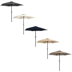 Charles Bentley Garden Metal Patio Garden Umbrella Parasol Crank & Tilt - Grey