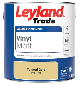 Leyland Trade Vinyl Matt Walls & Ceilings Emulsion Paint Tainted Gold (PPG11-02) 2.5L