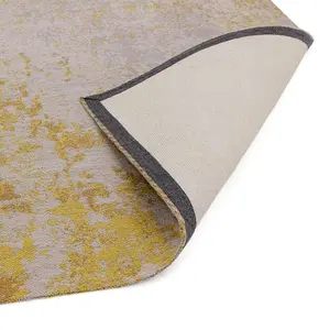 Yellow Abstract Outdoor Rug, Abstract Stain-Resistant Rug For Patio Decks, 2mm Modern Outdoor Area Rug-120cm X 170cm