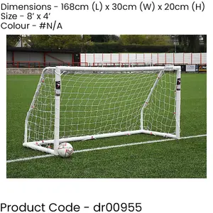 8 x 4 Feet Match Approved Football Goal Posts & Net - All Weather Outdoor Rated