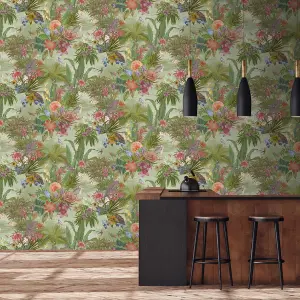 Paul Moneypenny Eclectic Floral Hall  Green Wallpaper for Grandeco