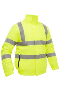 BISLEY WORKWEAR TAPED HI VIS WET WEATHER RIPSTOP BOMBER JACKET Large