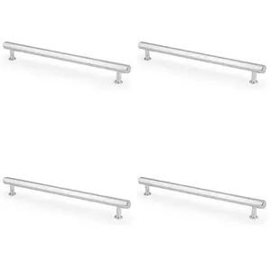 4 PACK - Industrial Hex T Bar Pull Handle - Polished Chrome 224mm Centres Kitchen Cabinet