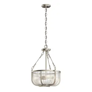 Luminosa Kichler Roux Cylindrical Pendant Ceiling Light Brushed Nickel