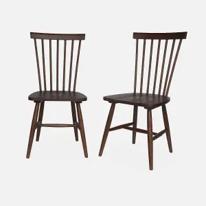 sweeek. Pair of wooden dining chairs Romie Dark wood colour 50.8x44.2x90 cm