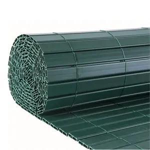 True Products Artificial Bamboo 20mm PVC Slat Screening Fencing Roll - Double Sided - 1.8m x 4m - Dark Green