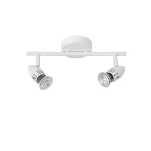 Lucide Caro-Led Modern Twin Ceiling Spotlight - LED - GU10 - 2x5W 2700K - White