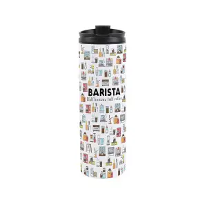 Barista Travel Mug - Novelty Trades Gift Stainless Steel Vacuum-Sealed Double-Walled Hot/Cold Drinks Travel Flask