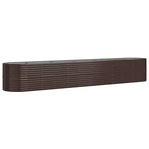 Berkfield Garden Planter Powder-coated Steel 440x80x68 cm Brown