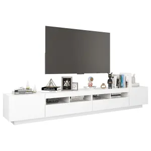 Berkfield TV Cabinet with LED Lights White 260x35x40 cm